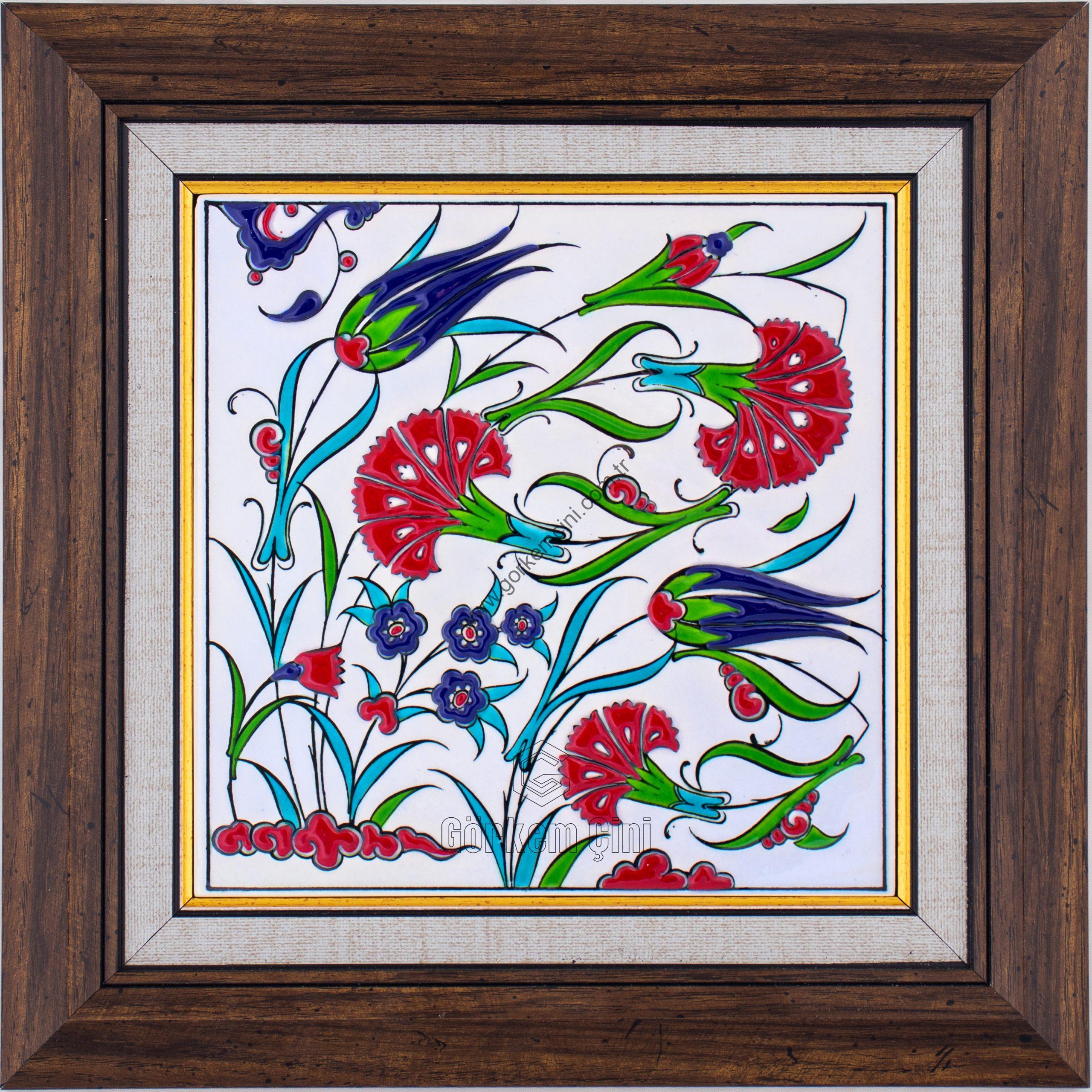 20X20-GÇ151-LALE-KARANFİLLİ-BİTKİSEL-DESEN-RENKLİ