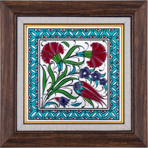10X10-GÇ146-LALE-KARANFİL-PENÇ-DESENİ-TURKUAZ-ZEMİN
