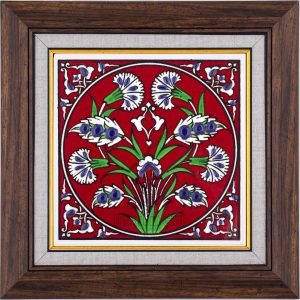 10X10-GÇ122-KARANFİL-HANÇER-YAPRAK-DESENİ-KIRMIZI-ZEMİN