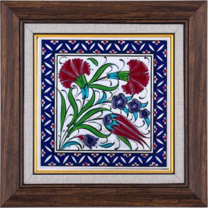 10X10-GÇ145-LALE-KARANFİL-PENÇ-DESENİ-KOBALT-ZEMİN