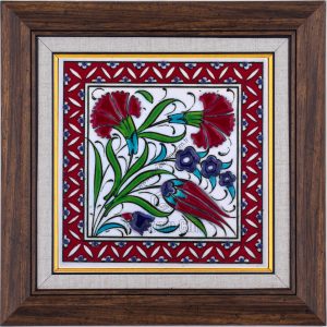 10X10-GÇ147-LALE-KARANFİL-PENÇ-DESENİ-KIRMIZI-ZEMİN