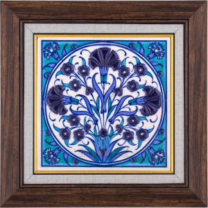 10X10-GÇ097-KARANFİL-PENÇ-BİTKİSEL-DESEN-MAVİBEYAZ-TURKUAZ-ZEMİN
