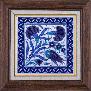 10X10-GÇ148-LALE-KARANFİL-PENÇ-DESENİ-MAVİBEYAZ-KOBALT-ZEMİN