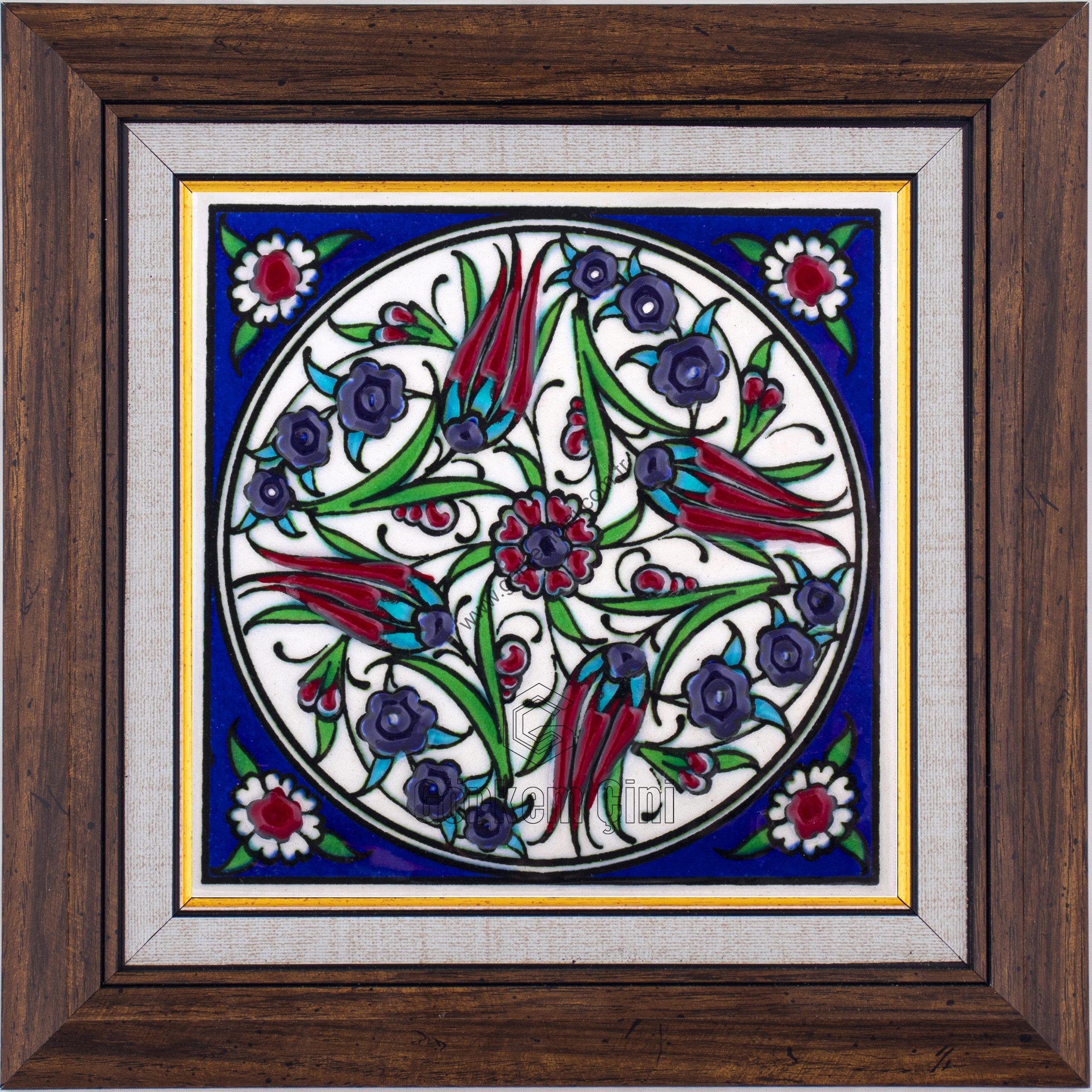 10X10-GÇ079-LALE-PENÇ-DESENİ-KOBALT-ZEMİN