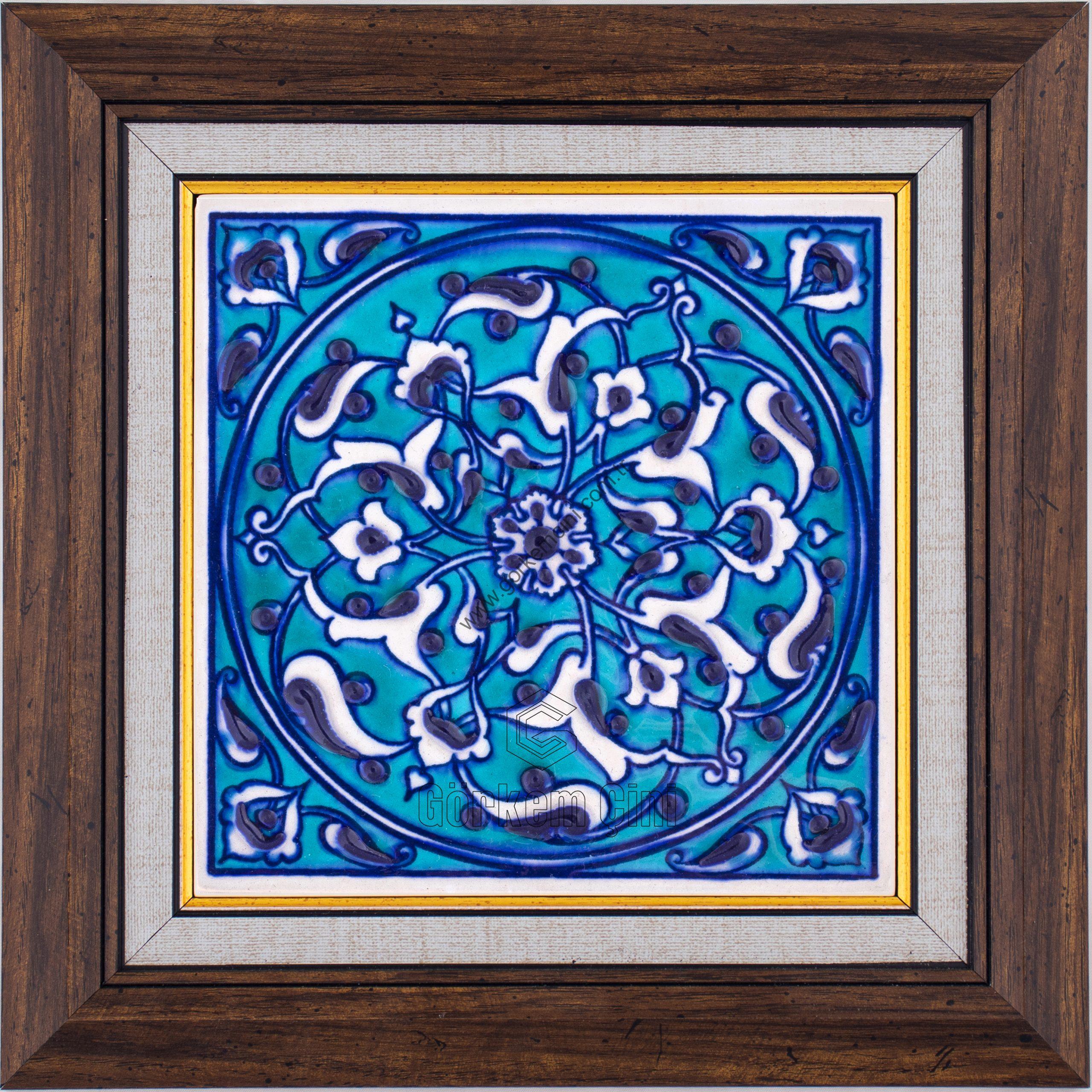 10X10-GÇ090-RUMİ-DESENİ-MAVİBEYAZ-TURKUAZ-ZEMİN