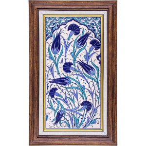 20X40-GÇ040-LALELİ-KARANFİLLİ-BİTKİSEL-DESEN-MAVİBEYAZ-TURKUAZ