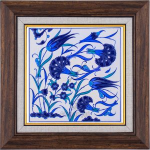 20X20-GÇ152-LALE-KARANFİLLİ-BİTKİSEL-DESEN-MAVİBEYAZ