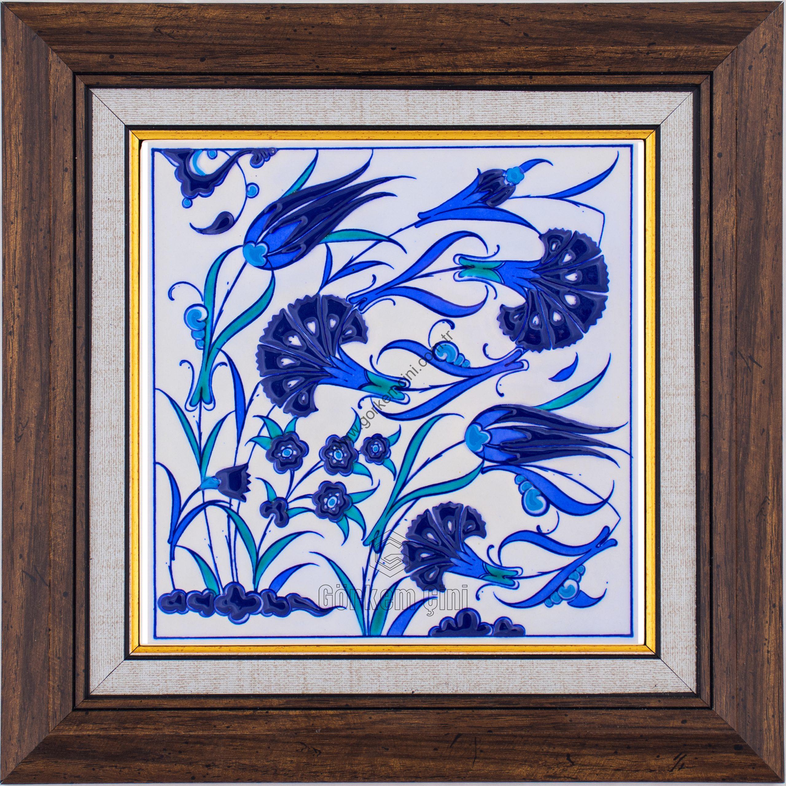 20X20-GÇ152-LALE-KARANFİLLİ-BİTKİSEL-DESEN-MAVİBEYAZ