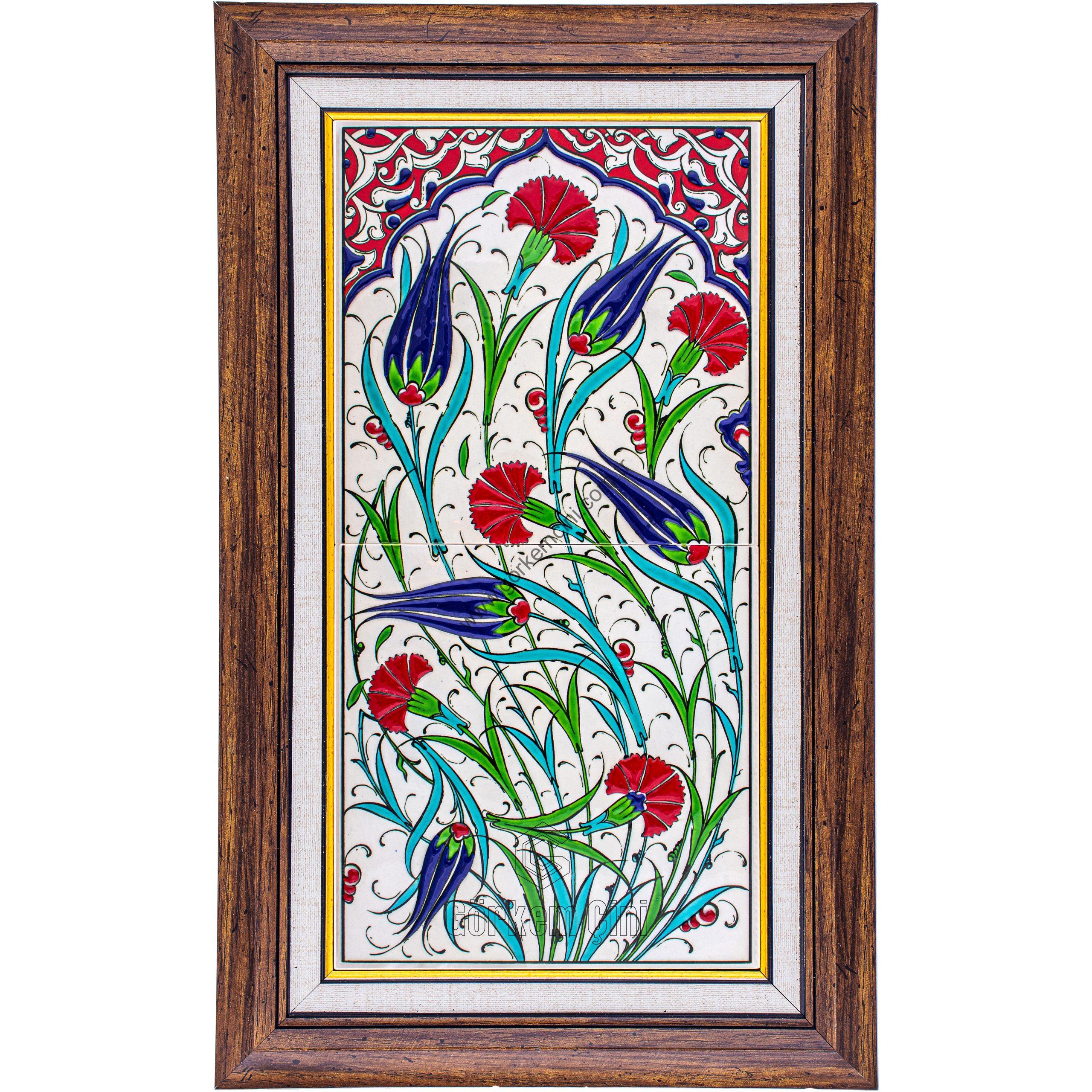 20X40-GÇ037-LALELİ-KARANFİLLİ-BİTKİSEL-DESEN-KIRMIZI