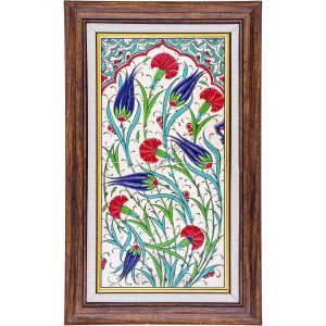 20X40-GÇ036-LALELİ-KARANFİLLİ-BİTKİSEL-DESEN-TURKUAZ