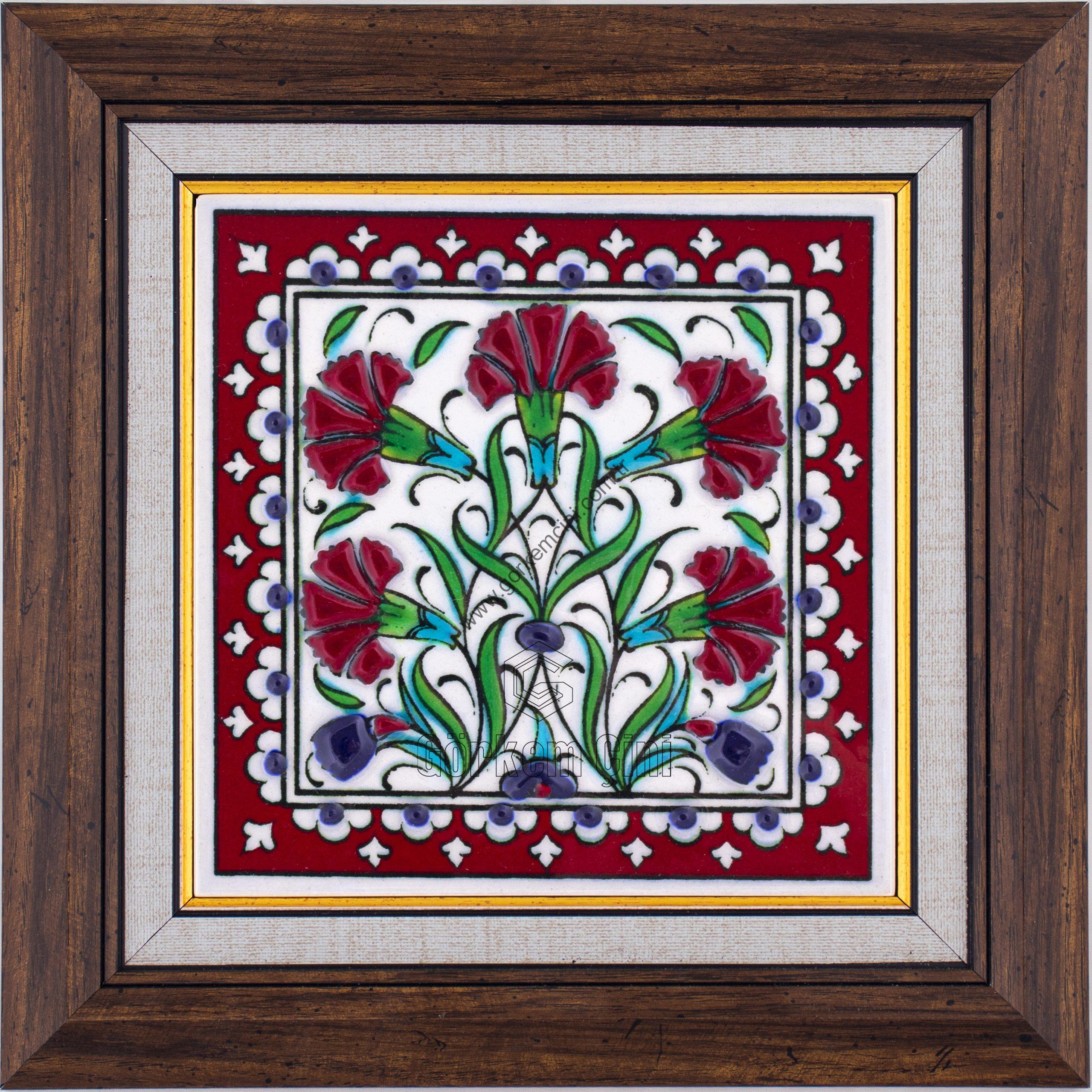 10X10-GÇ174-KARANFİLLİ-DESEN-KIRMIZI-ZEMİN